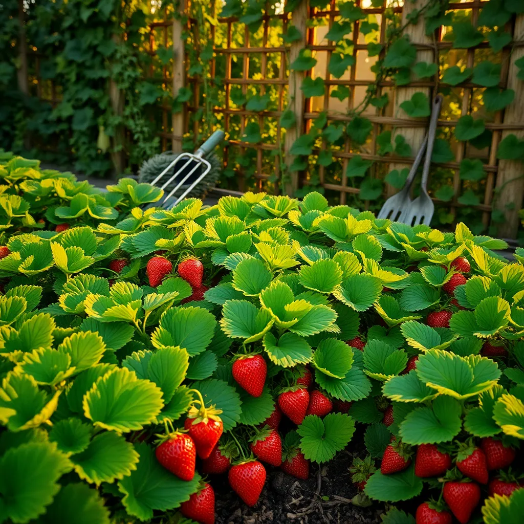 Overcrowding Strawberry Plants