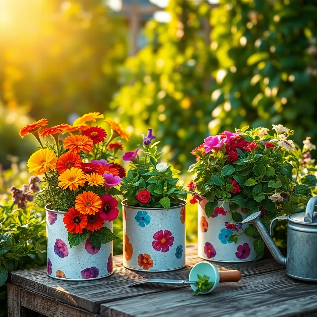 Convert Tin Cans into Flower Pots