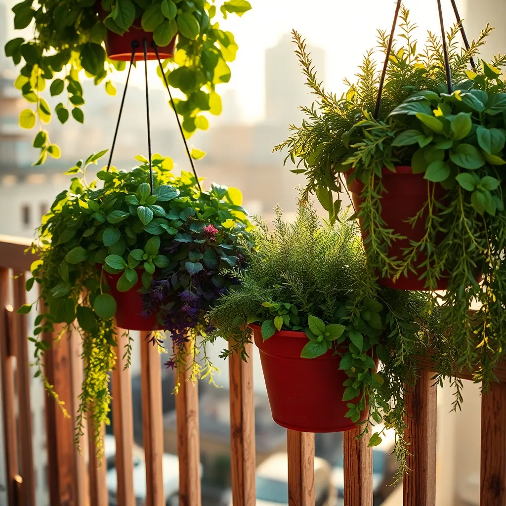 Herbs in Hanging Baskets (Space-Saving Aromatics)