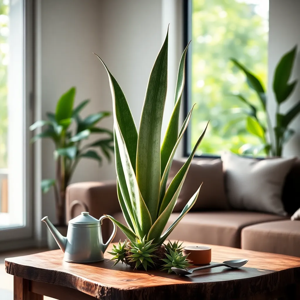 Snake Plant 'Moonshine' (Sansevieria trifasciata 'Moonshine')