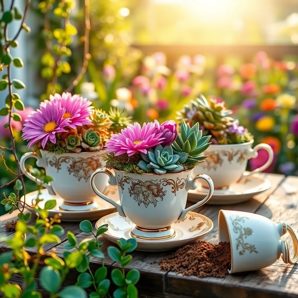Fashion Planters from Vintage Teacups