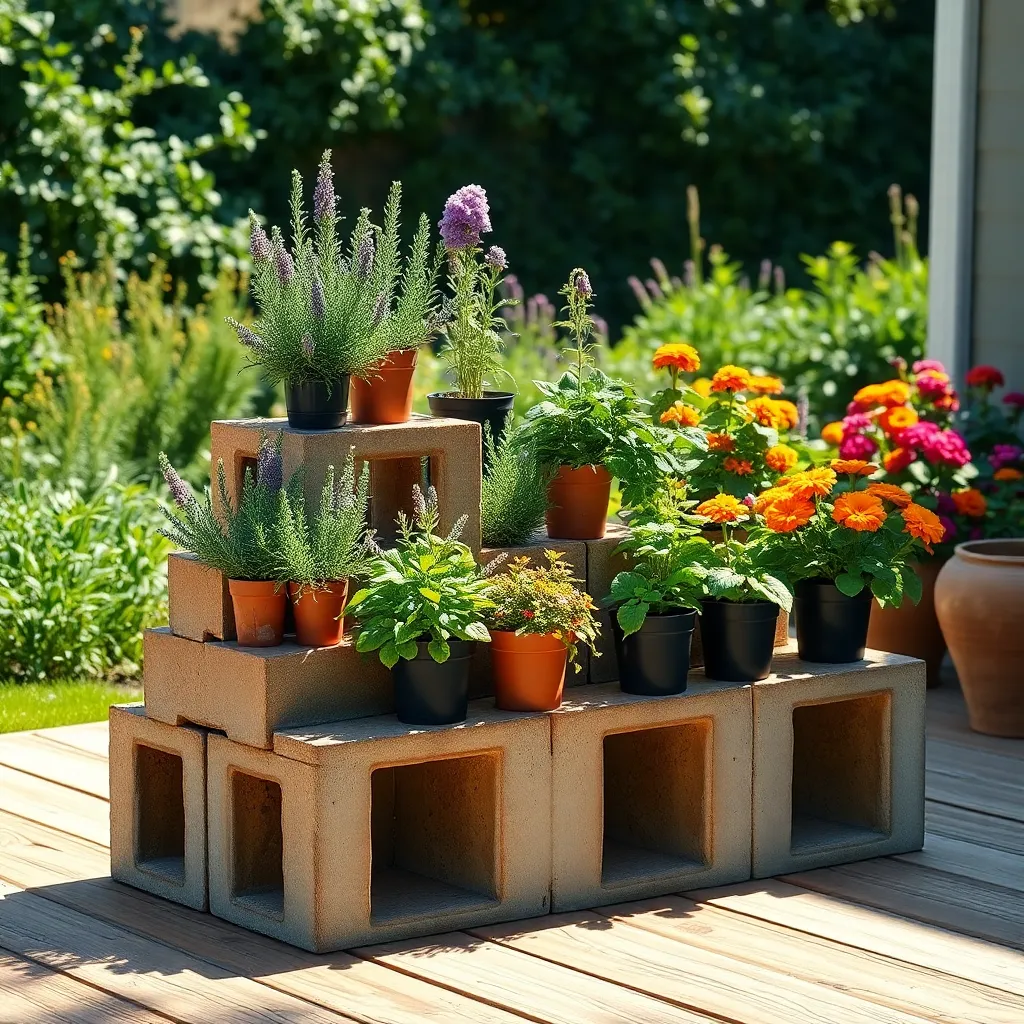 Assemble Cinder Block Plant Stands